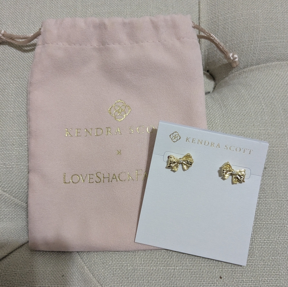 Kendra Scott x LoveShackFancy Gold Bow Stud Earrings